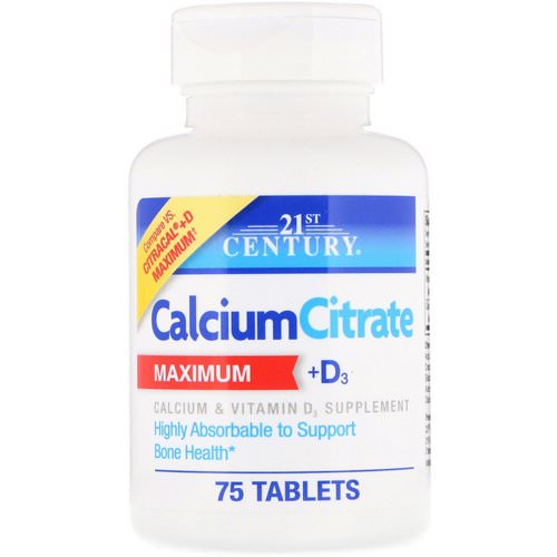 21st Century, Calcium Citrate Maximum + D3, 75 Tablets Review
