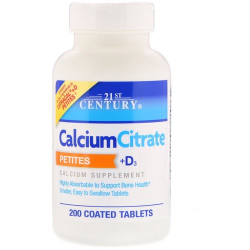 21st Century, CalciumCitrate Petites + D3, 200 Coated Tablets Review