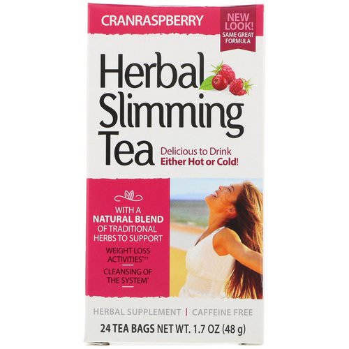 21st Century, Herbal Slimming Tea, Cranraspberry, Caffeine Free, 24 Tea Bags, 1.6 oz (45 g) Review