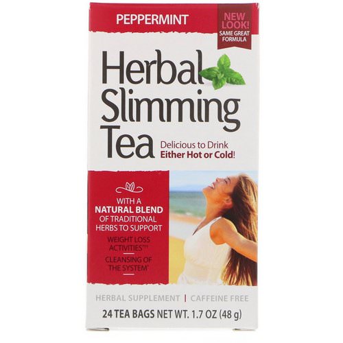 21st Century, Herbal Slimming Tea, Peppermint, Caffeine Free, 24 Tea Bags, 1.7 oz (48 g) Review