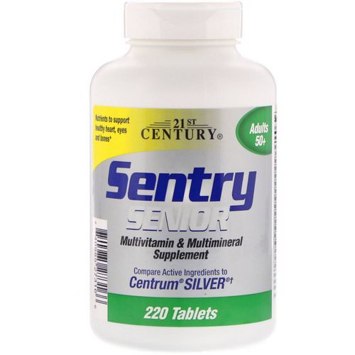 21st Century, Sentry Senior, Multivitamin & Multimineral Supplement, Adults 50+, 220 Tablets Review