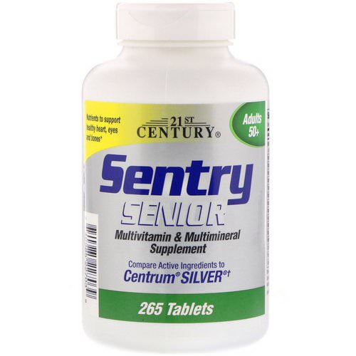 21st Century, Sentry Senior, Multivitamin & Multimineral Supplement, Adults 50+, 265 Tablets Review