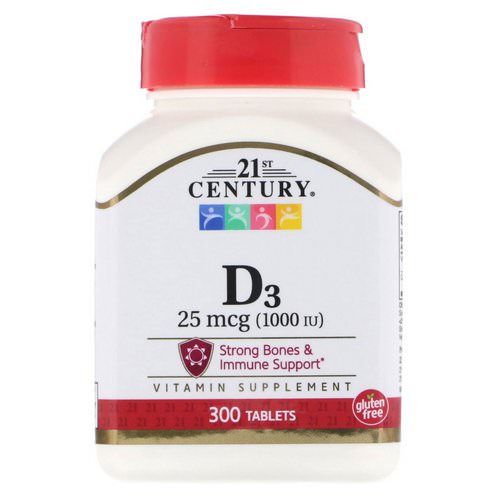 21st Century, Vitamin D3, 25 mcg (1000 IU), 300 Tablets Review