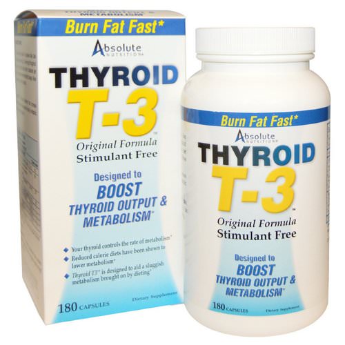 Absolute Nutrition, Thyroid T-3, Original Formula, 180 Capsules Review