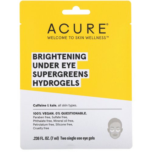 Acure, Brightening Under Eye SuperGreens Hydrogels, 2 Single Use Eye Gels, 0.236 fl oz (7 ml) Review
