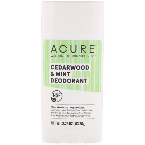 Acure, Deodorant, Cedarwood & Mint, 2.25 oz (63.78 g) Review