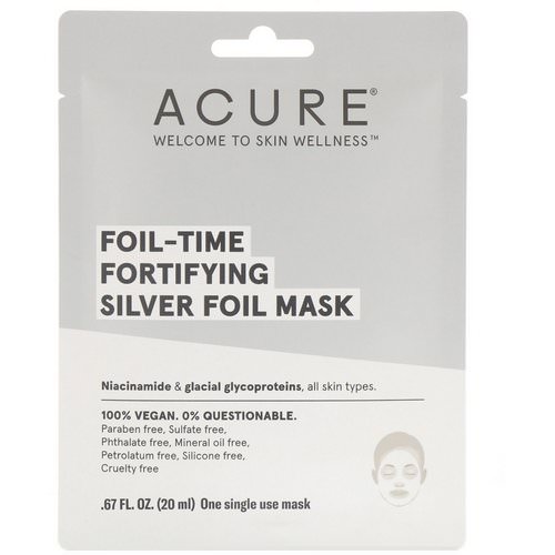 Acure, Foil-Time Fortifying Silver Foil Mask, 1 Single Use Mask, 0.67 fl oz (20 ml) Review