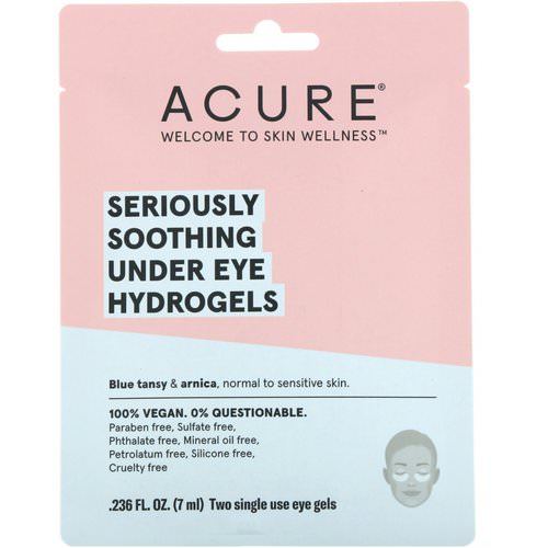Acure, Seriously Soothing Under Eye Hydrogels, Two Single Use Eye Gels, 0.236 fl oz (7 ml) Review