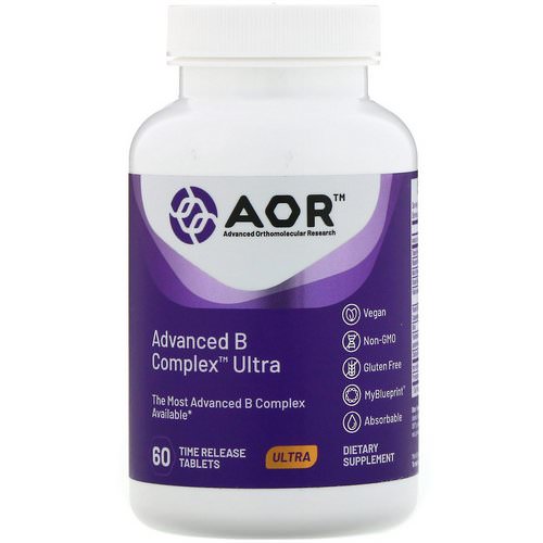 Advanced Orthomolecular Research AOR, Advanced B Complex Ultra, 60 Time Release Tablets Review