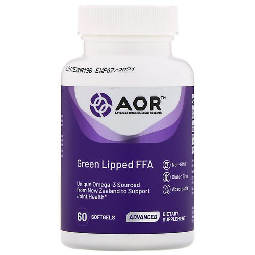 Advanced Orthomolecular Research AOR, Green Lipped FFA, 60 Softgels Review