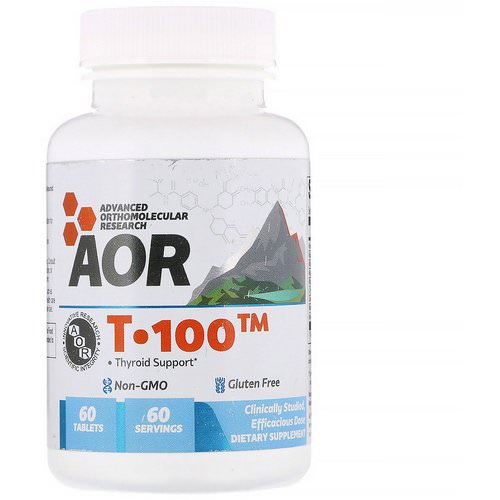 Advanced Orthomolecular Research AOR, T-100, Thyroid Support, 60 Tablets Review