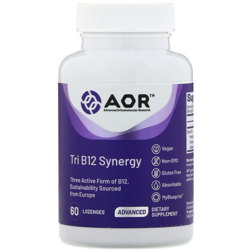 Advanced Orthomolecular Research AOR, Tri B12 Synergy, 60 Lozenges Review