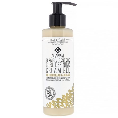 Alaffia, Repair & Restore, Curl Defining Cream Gel with Baobab & Argan, 8 oz (236 ml) Review