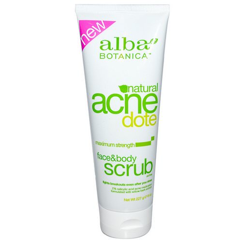 Alba Botanica, Acne Dote, Face & Body Scrub, Oil-Free, 8 oz (227 g) Review