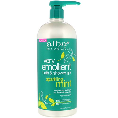 Alba Botanica, Very Emollient, Bath & Shower Gel, Sparkling Mint, 32 fl oz (946 ml) Review