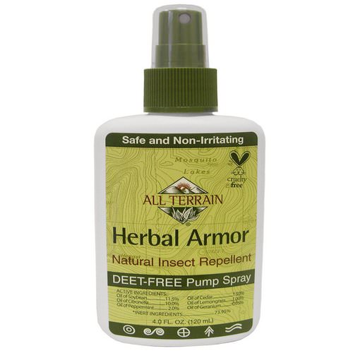 All Terrain, Herbal Armor, Natural Insect Repellent Deet-Free Pump Spray, 4 fl oz (120 ml) Review