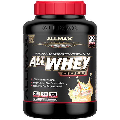 ALLMAX Nutrition, AllWhey Gold, 100% Whey Protein + Premium Whey Protein Isolate, Birthday Cake, 5 lbs (2.27 kg) Review