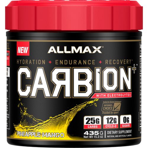 ALLMAX Nutrition, CARBion+ with Electrolytes + Hydration, Gluten-Free + Vegan Certified, Pineapple Mango, 15.3 oz (435 g) Review