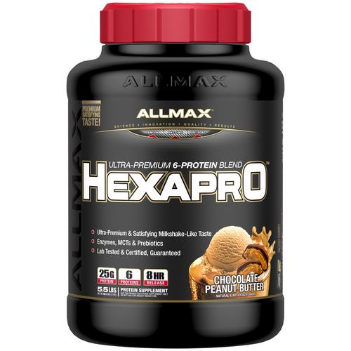 ALLMAX Nutrition, Hexapro, Ultra-Premium Protein + MCT & Coconut Oil, Chocolate Peanut Butter, 5.5 lbs (2.5 kg) Review
