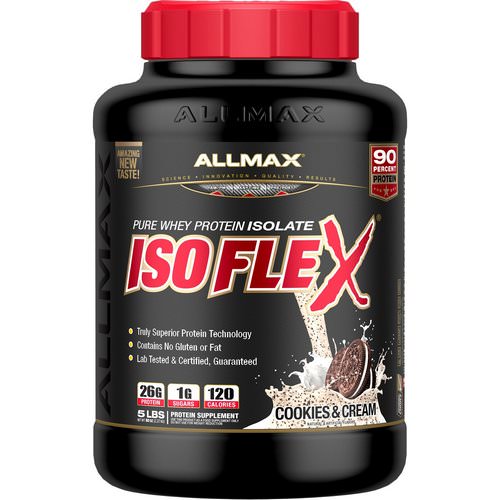 ALLMAX Nutrition, Isoflex, 100% Pure Whey Protein Isolate (WPI Ion-Charged Particle Filtration), Cookies & Cream, 5 lb (2.27 kg) Review