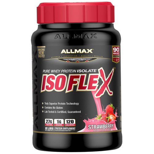 ALLMAX Nutrition, Isoflex, Pure Whey Protein Isolate (WPI Ion-Charged Particle Filtration), Strawberry, 2 lbs. (907 g) Review