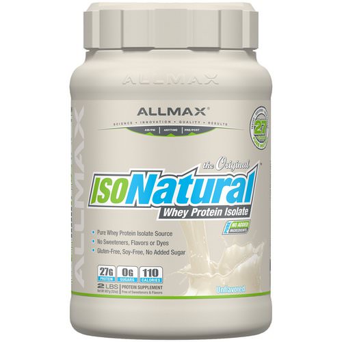 ALLMAX Nutrition, IsoNatural, Pure Whey Protein Isolate, The Original, Unflavored, 2 lbs (907 g) Review