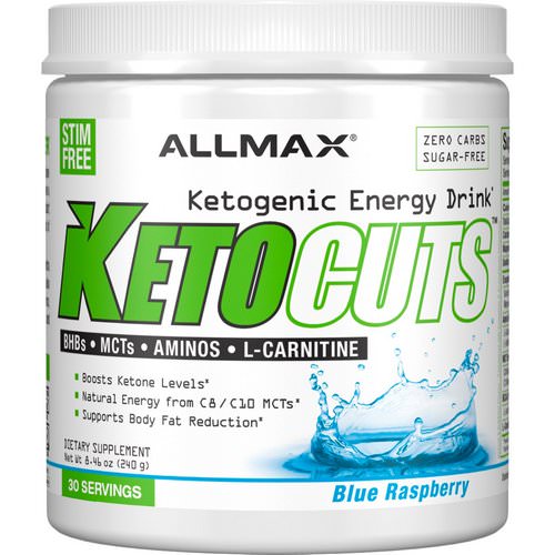 ALLMAX Nutrition, KetoCuts, Ketogenic Energy Drink, Blue Raspberry, 8.47 oz (240 g) Review