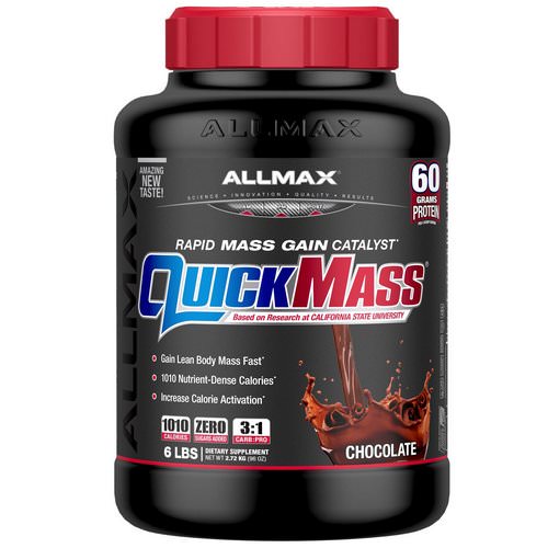 ALLMAX Nutrition, QuickMass Rapid Mass Gain Catalyst, Chocolate, 6 lbs (2.72 kg) Review