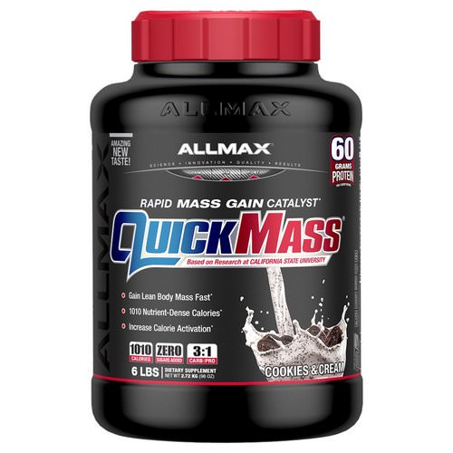 ALLMAX Nutrition, Quick Mass Rapid Mass Gain Catalyst, Cookies & Cream, 6 lbs (2.72 kg) Review