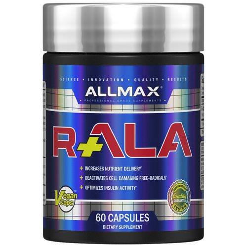 ALLMAX Nutrition, R+ALA, R-Alpha Lipoic Acid Yielding 125 mg of Active R (+) ALA Isomer, 150 mg, 60 Vegan Capsules Review