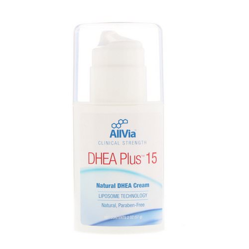 AllVia, DHEA Plus 15, Natural DHEA Cream, Unscented, 2 oz (57 g) Review