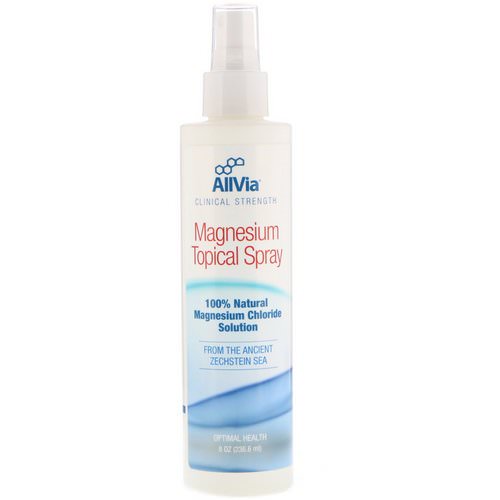 AllVia, Magnesium Topical Spray, 100% Natural Magnesium Chloride Solution, Unscented, 8 oz (236.6 ml) Review