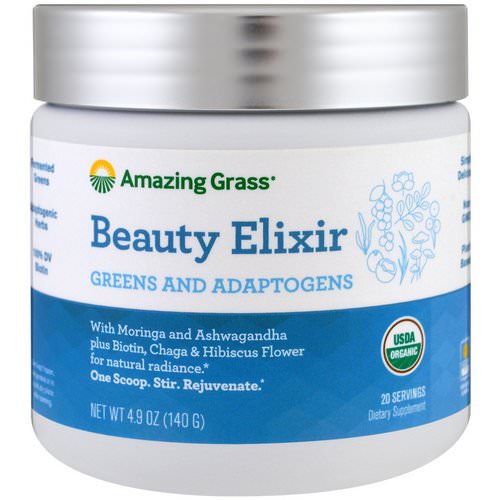 Amazing Grass, Beauty Elixir, Greens And Adaptogens, 4.9 oz (140 g) Review
