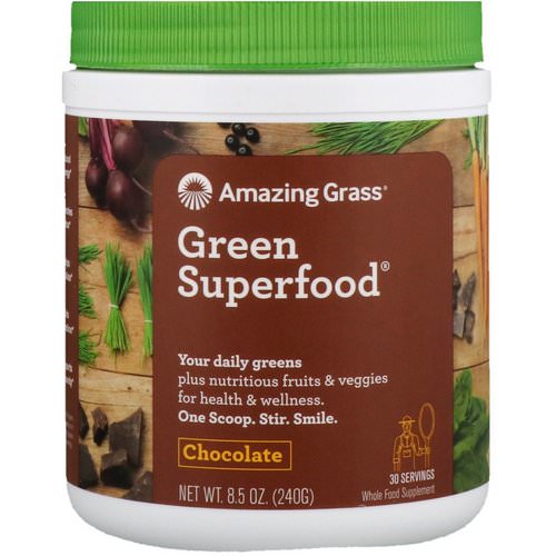 Amazing Grass, Green Superfood, Chocolate, 8.5 oz (240 g) Review