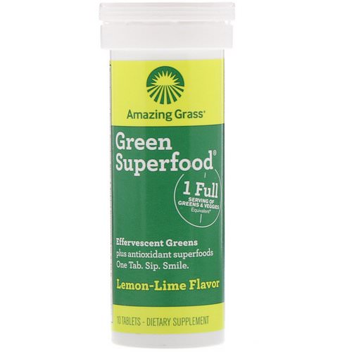 Amazing Grass, Green Superfood, Effervescent Greens, Lemon-Lime, 10 Tablets Review