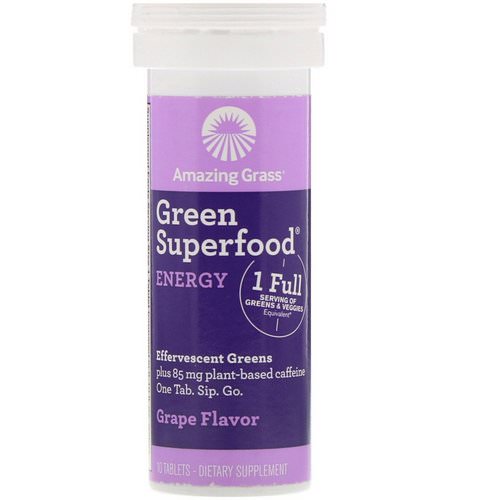 Amazing Grass, Green Superfood, Effervescent Greens Energy, Grape, 10 Tablets Review