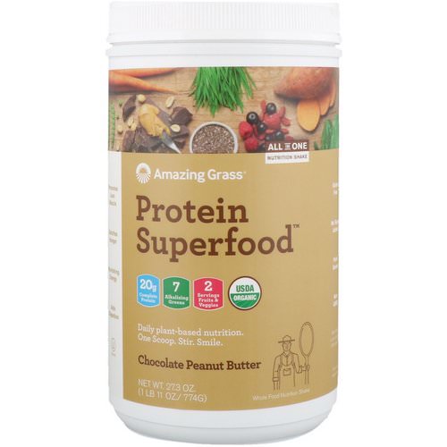 Amazing Grass, Protein Superfood, Chocolate Peanut Butter, 1.7 lbs (774 g) Review