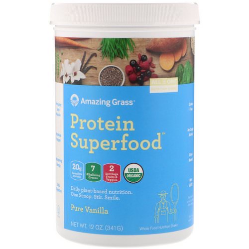 Amazing Grass, Protein Superfood, Pure Vanilla, 12 oz (341 g) Review
