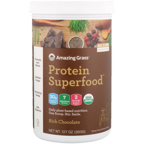 Amazing Grass, Protein Superfood, Rich Chocolate, 12.7 oz (360 g) Review
