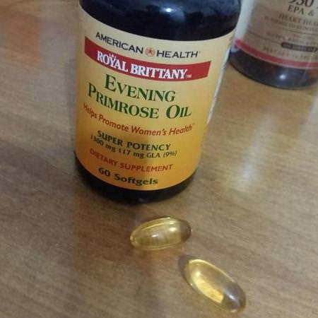 American Health, Royal Brittany, Evening Primrose Oil, 1300 mg, 2 Bottles, 60 Softgels Each Review