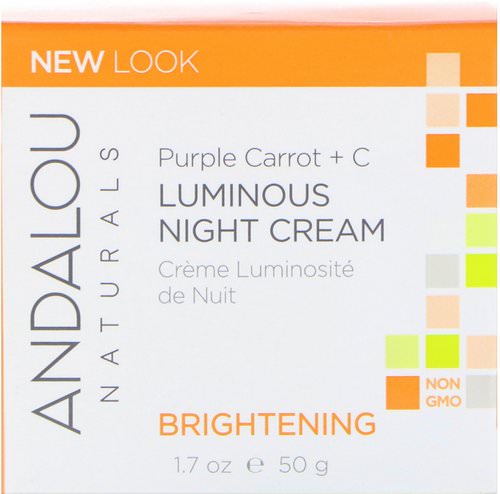 Andalou Naturals, Luminous Night Cream, Purple Carrot + C, Brightening, 1.7 fl oz (50 ml) Review