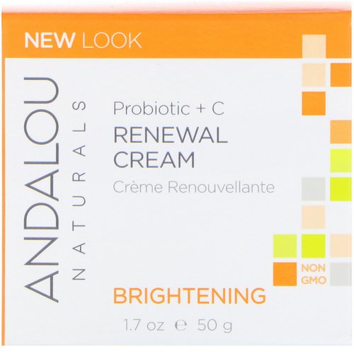 Andalou Naturals, Renewal Cream, Probiotic + C, Brightening, 1.7 fl oz (50 ml) Review