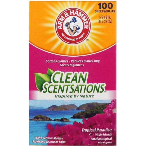 Arm & Hammer, Clean Scentsations, Fabric Softener Sheets, Tropical Paradise, 100 Sheets Review