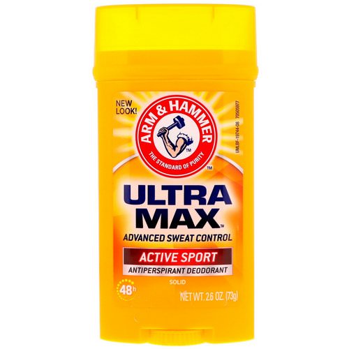 Arm & Hammer, UltraMax, Solid Antiperspirant Deodorant, for Men, Active Sport, 2.6 oz (73 g) Review