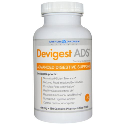 Arthur Andrew Medical, Devigest ADS, Advanced Digestive Support, 400 mg, 180 Capsules Review