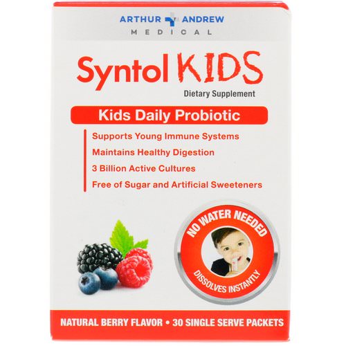 Arthur Andrew Medical, Syntol Kids, Kids Daily Probiotic, Natural Berry Flavor, 30 Single Serve Packets Review