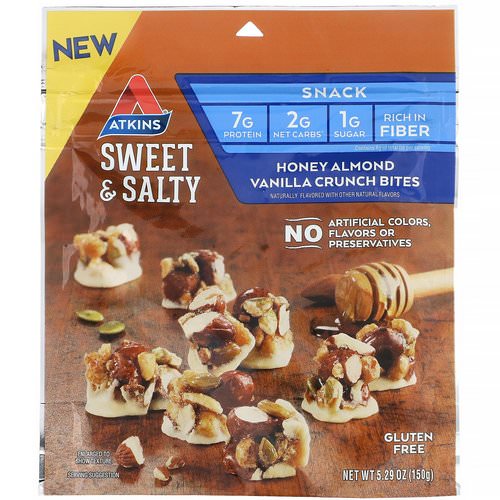 Atkins, Sweet & Salty Snacks, Honey Almond Vanilla Crunch Bites, 5.29 oz (150 g) Review