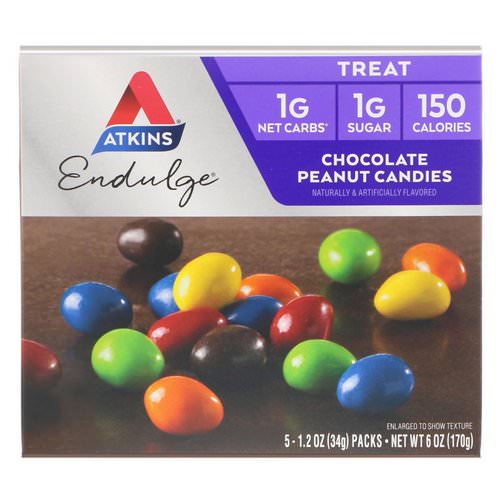 Atkins, Endulge, Chocolate Peanut Candies, 5 Packs, 1.2 oz (34 g) Each Review