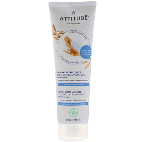 ATTITUDE, Natural Conditioner, Extra Gentle & Volumizing, Fragrance-Free, 8 fl oz (240 ml) Review