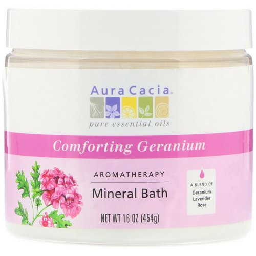Aura Cacia, Aromatherapy Mineral Bath, Comforting Geranium, 16 oz (454 g) Review